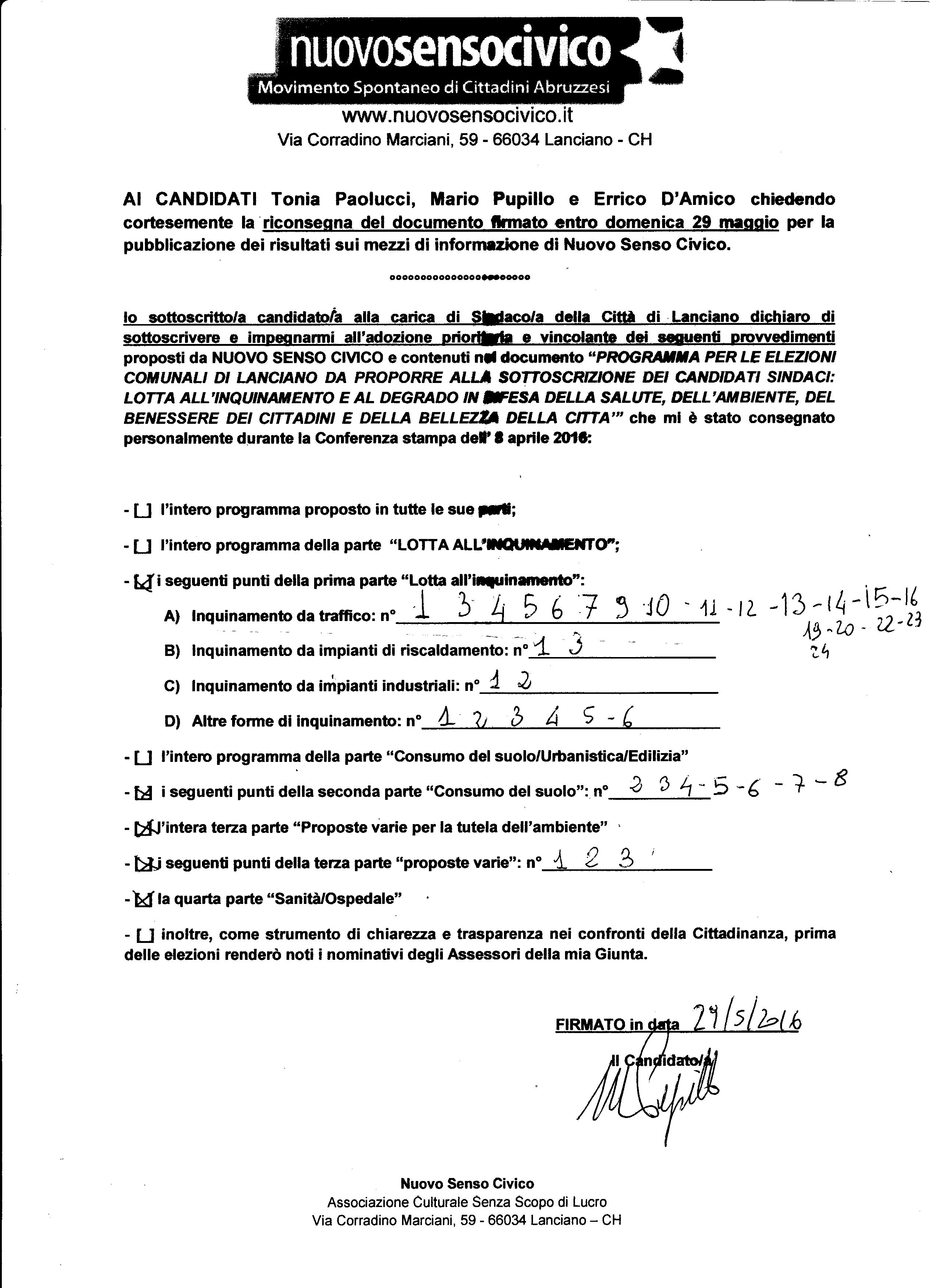 Sottoscrizione M.Pupillo